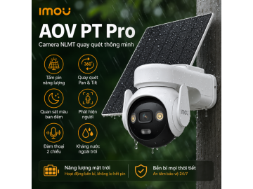 IMOU AOV PT Pro 3K - IPC-UA7E-5M0T2-EU/FSP14 - Camera pin năng lượng mặt trời ghi hình 24/7, quay quét 360° & kết nối 4G + Wi-Fi