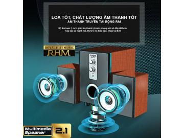 Loa vi tính 2.1 Royal Hifi Music RHM RM-220 – mẫu bán chạy nhất của RHM trong phân khúc bình dân.