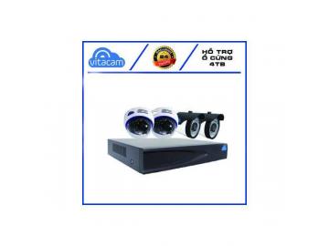 BỘ CAMERA GIÁM SÁT IP POE 4 MẮT CAMERA TRONG NHÀ, NGOÀI TRỜI 2.0MPX 1080P VÀ ĐẦU GHI POE MỚI CỦA VITACAM