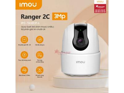 CAMERA TRONG NHÀ IMOU RANGER 2C 3MP Chuẩn 2K, QUAY 355 ĐỘ, ĐÀM THOẠI 2 CHIỀU - RANGER 2C