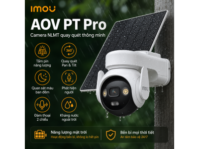 IMOU AOV PT Pro 3K - IPC-UA7E-5M0T2-EU/FSP14 - Camera pin năng lượng mặt trời ghi hình 24/7, quay quét 360° & kết nối 4G + Wi-Fi