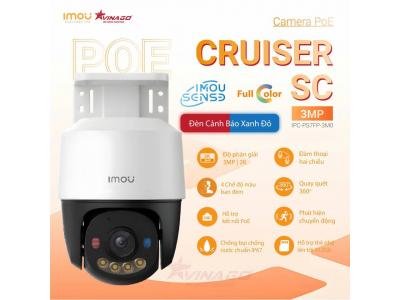 Camera IMOU PoE Cruiser SC 3MP, Loa, Mic, Full Màu, Cảnh báo Xanh Đỏ, Hỗ trợ 512GB - IPC-PS7FP-3M0